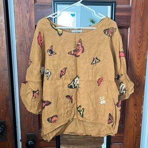 Viola Borghi Butterly top size M linen Italy